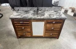 Barnwood Vanity with Concrete Top