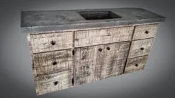 Farmhouse Style Vanity with Concrete Countertop