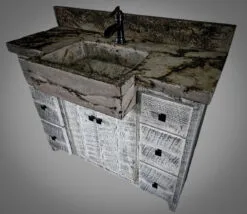 Farmhouse Style Vanity with Concrete Countertop