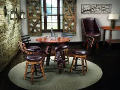 Barrel Stave Table with Swivel