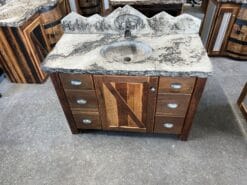 Concrete Top Vanity with Reclaimed Barnwood