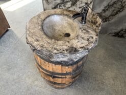 Whiskey Barrel Vanity with Concrete Top