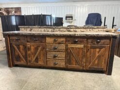 Kitchen Island with Concrete Countertop and Reclaimed Barnwood
