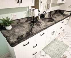 Kitchen Painted with Concrete Countertops