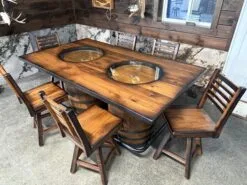 Whiskey Barrel Table and Chair Set