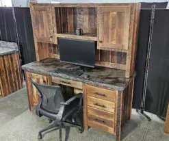 Reclaimed Barn Wood Desk with Concrete Top