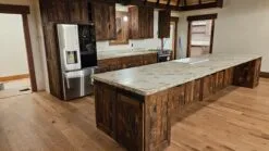 Barnwood Kitchen Cabinets and Concrete Countertops.