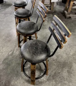 Whiskey Barrel Bar Stool
