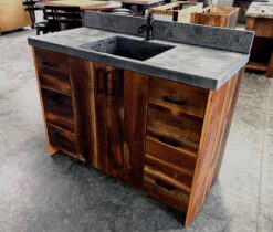 Barnwood Vanity with Concrete Countertop